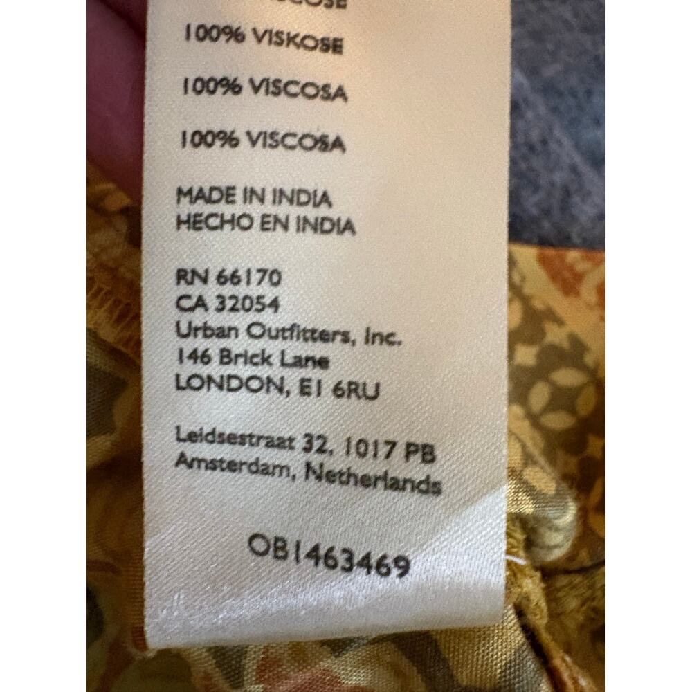 Free People Imogen Sarong Boho Viscose hippie Turmeric Orange Wrap Mini Skirt 4 - Picture 8 of 10